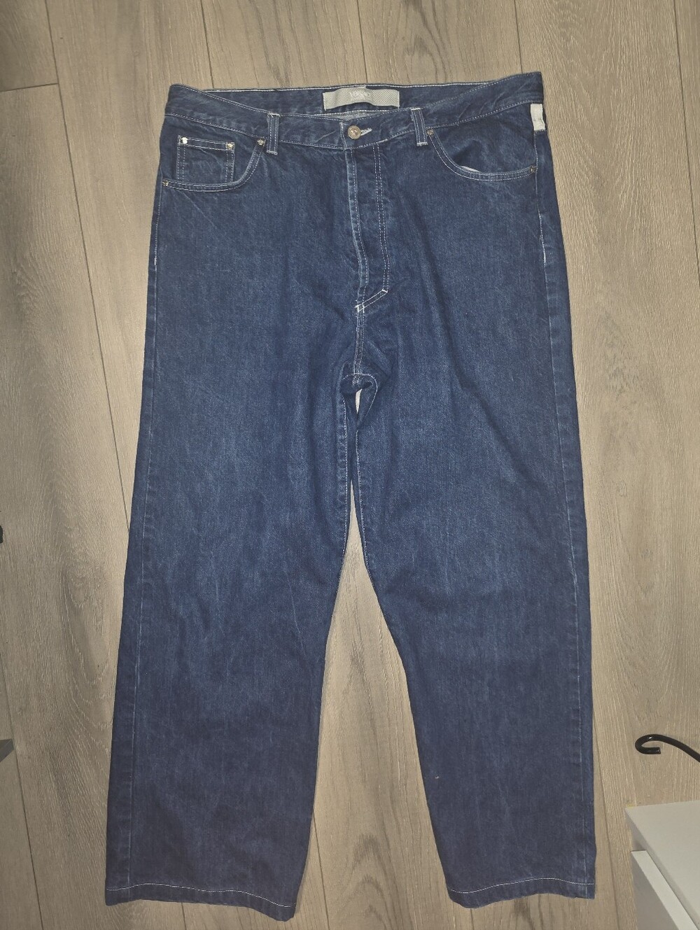 Relaxed Fit Men's Dark Blue Denim Jeans